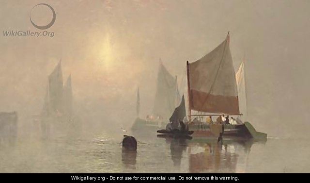 Fishing boats in the early morning mist - C. Webster