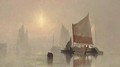 Fishing boats in the early morning mist - C. Webster