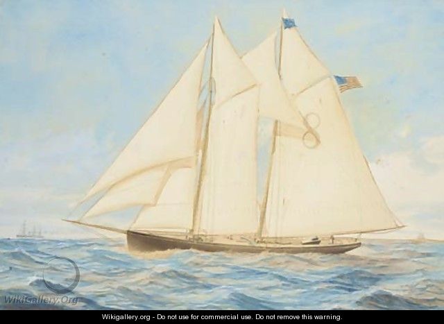 The New York pilot cutter Edward E. Barrett off the approaches to the harbour - C. Freitag