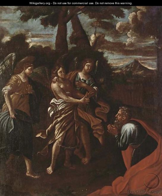 Abraham and three angels - Brescian School