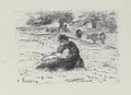 Femme et Enfant dans les Champs - Camille Pissarro