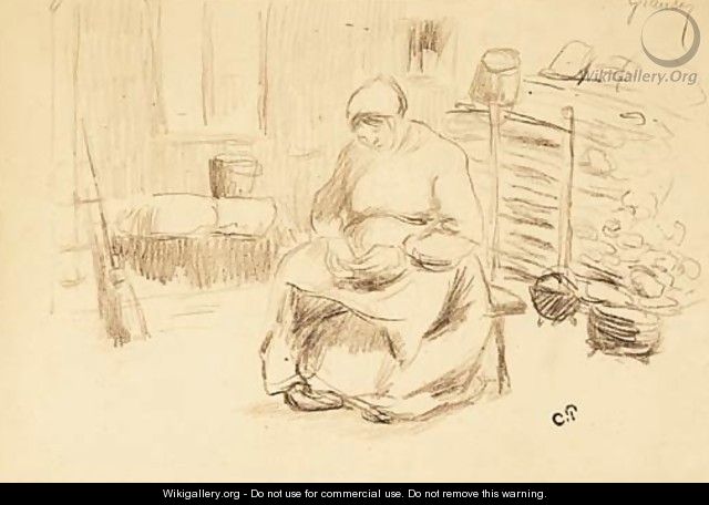 Femme epluchant des legumes - Camille Pissarro