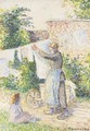 Femme etendant du linge, Aaragny - Camille Pissarro