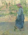 Etude de paysanne en plein air, bachant - Camille Pissarro