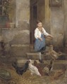 Feeding the Chickens - Camille Leopold Cabaillot Lassale