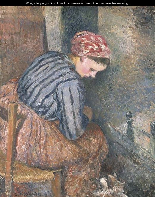 Paysanne se chauffant - Camille Pissarro
