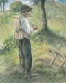 Le Pere Melon allumant sa pipe - Camille Pissarro