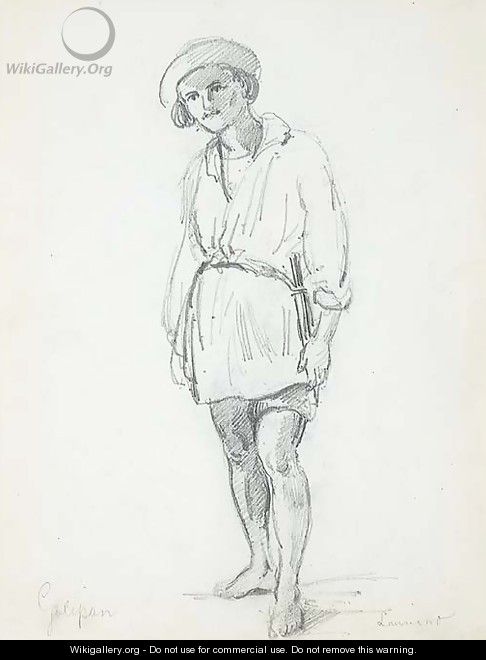 Lauriano standing in a hut, Galipan - Camille Pissarro