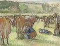 La traite des vaches - Camille Pissarro
