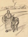 Une femme avec un Ane - Camille Pissarro