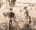 Paysannes dans un champ - Camille Pissarro