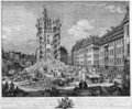 Vue des Debris de la Croix, qui s'ecroula le 22me de Juin 1765, dans le Tems qu'on commencoit a relever l'Eglise, laquelle avait peri par le Bombardem - Bernardo Bellotto (Canaletto)