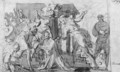 A kneeling Saint speared by three Tormentors - Bernardino Barbatelli Poccetti