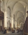 Interieur de l'Eglise Saint Paul d'Anvers a church interior with figures in prayer - Bernard Neyt