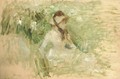 Jeune femme assise dans l'herbe - Berthe Morisot