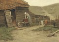 Washing day in the dunes - Bernardus Johannes Blommers