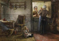 A Visitor at the Kitchen Door - Bernardus Johannes Blommers