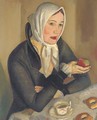 Woman with apples - Boris Dmitrievich Grigoriev