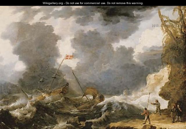 Ships foundering off a rocky coast - Bonaventura, the Elder Peeters