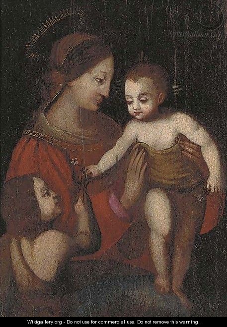 The Madonna and Child with the infant Saint John the Baptist 2 - Bolognese School