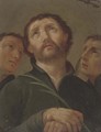 Saint Francesco Borgia with two clerics - Bolognese School
