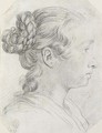 Head of a girl in profile to the right - Bolognese School