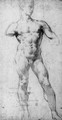 A nude in the pose of Michelangelo