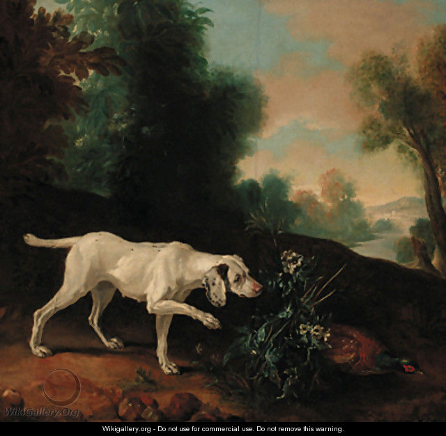A pointer with a pheasant in a landscape - (after) Jean-Baptiste Oudry