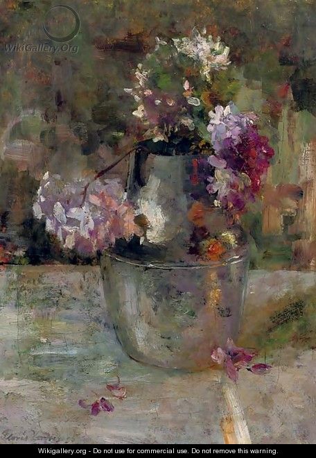 Purple Hortensia in a vase - Floris Verster