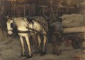 De zandkar man standing by a horse-drawn cart - Floris Arntzenius