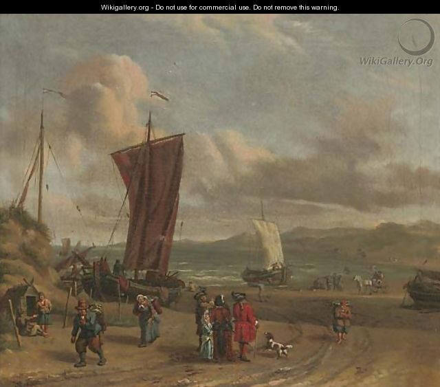 Merchants in discussion on the foreshore - (after) Abraham Storck