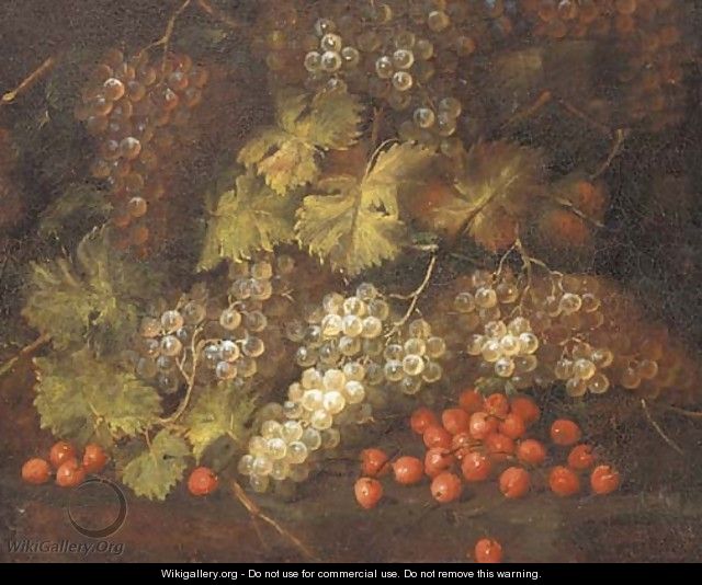 Cherries and grapes on the vine - (after) Abraham Brueghel