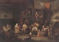 Peasants drinking and merrymaking in a tavern - (after) Adriaen Jansz. Van Ostade