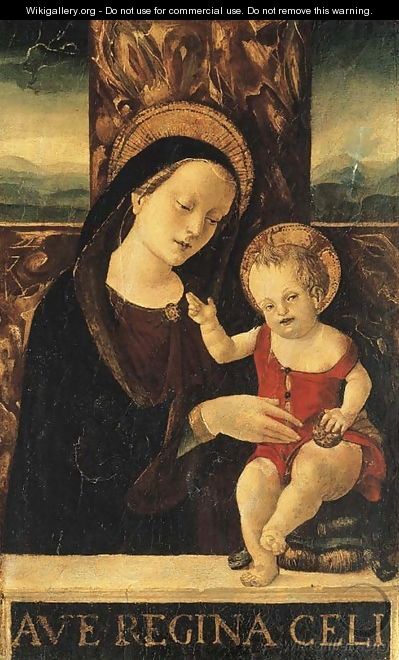 The Madonna and Child enthroned - Ferrarese School