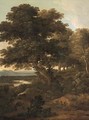 A wooded river valley landscape - Flemish School
