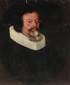 Portrait of a gentleman, three-quarter-length, in a black jacket and a ruff collar - Flemish School