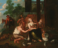Genevieve amongst the shepherds - Flemish School