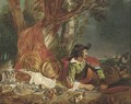 A bandit in a landscape with this loot - Flemish School