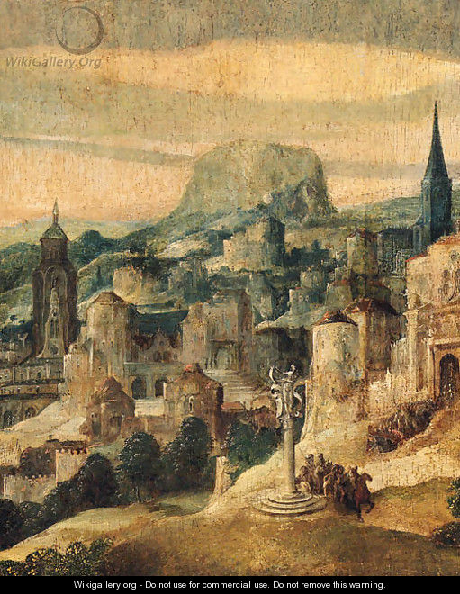 A landscape with Christ on the road to Calvary - Flemish School