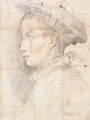 Portrait of a young boy wearing a hat, bust-length, in profile to the left - Federico Zuccaro