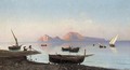 Fishing boats off the Naples coast, Capri beyond - Friedrich Nerly
