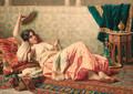 A reclining oriental beauty - Federico Ballesio