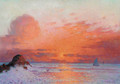 Coucher de soleil sur la mer ou Voiliers au soleil couchant - Ferdinand Loyen Du Puigaudeau