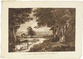 The garden of the Villa Aldini at Montmorency, with a view of Paris in the distance - Felice Giani