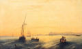 Naples From The Sea - Ferdinand Victor Perrot