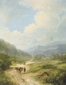 Travellers in a hilly landscape - Ferdinand Hendrik Sijpkens