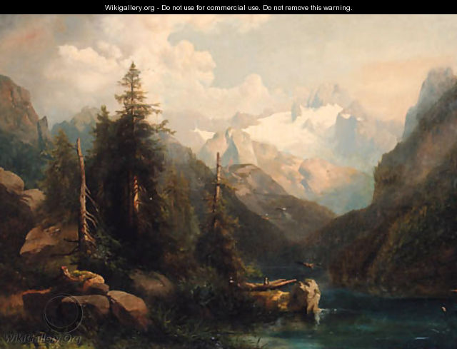 An Alpine Landscape in the Dachstein region - Ferdinand Georg Waldmuller