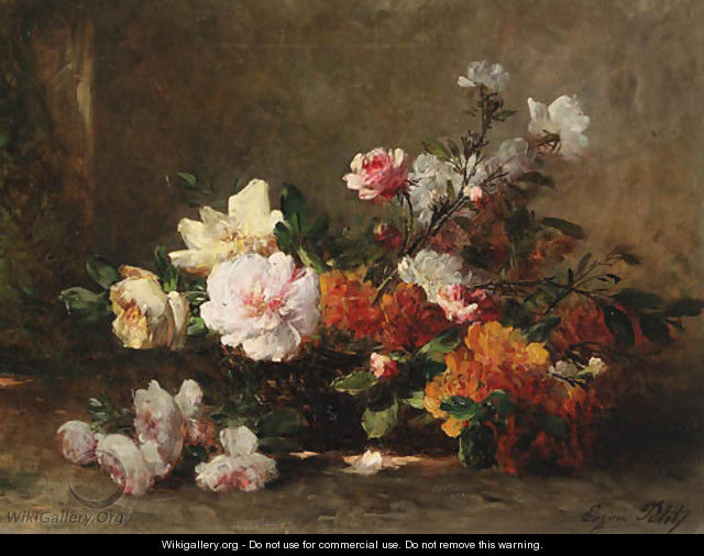 Still life with peonies and roses - Eugene Petit