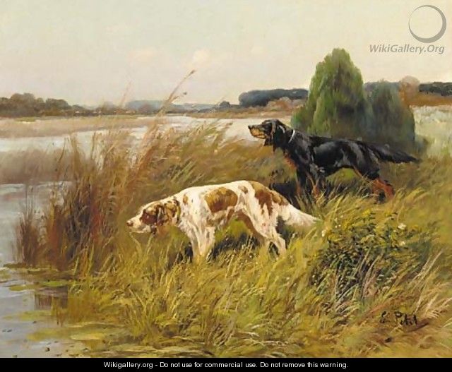 Pointers by the edge of a lake - Eugene Petit