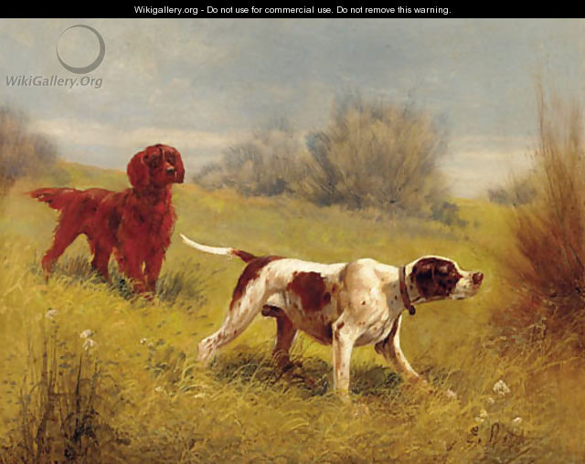 A pointer and a setter on the scent - Eugene Petit